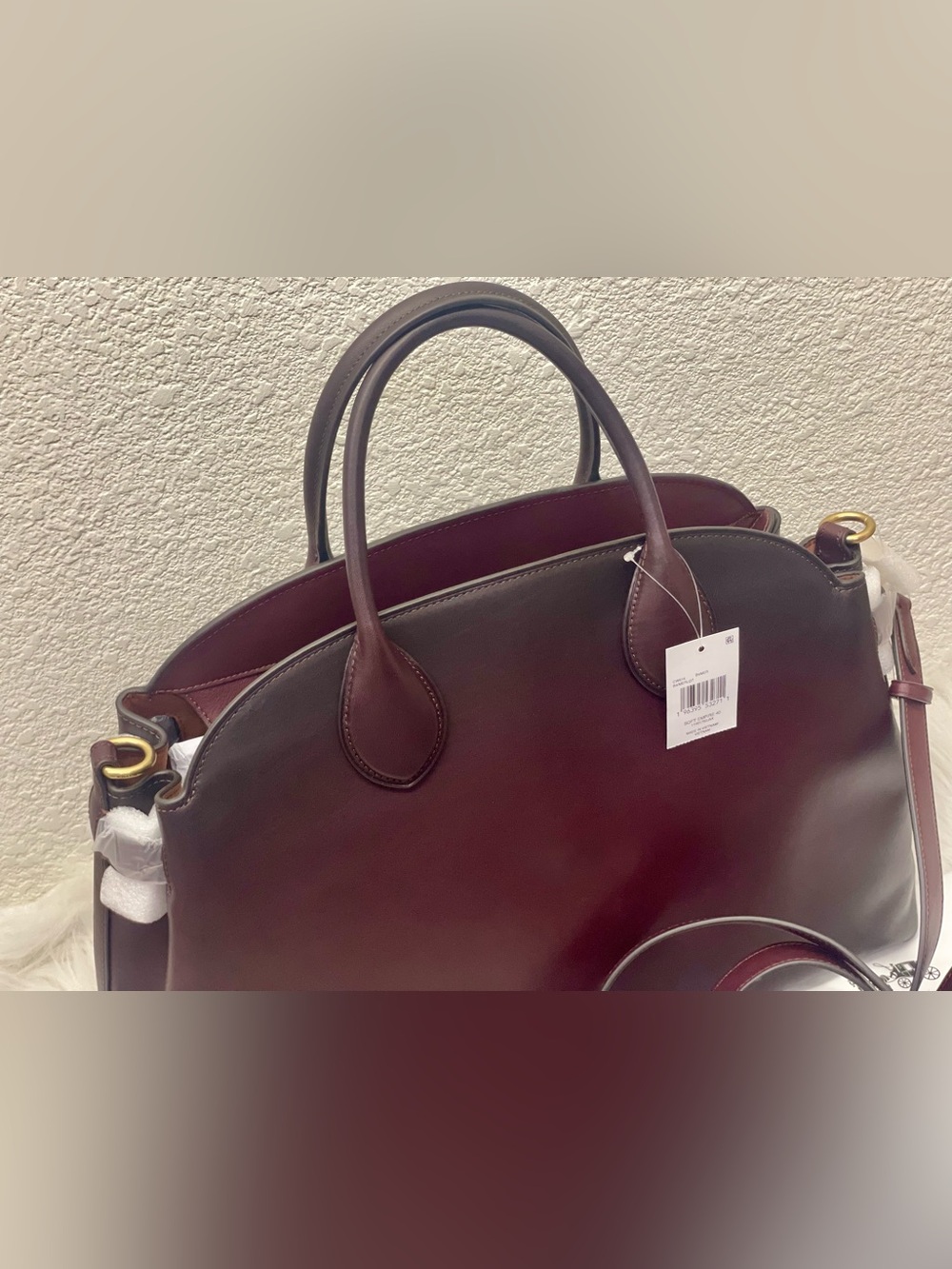 Coach Soft Empire Carryall 40 handbag in Merlot Glovetanned Leather NWT - Picture 4 of 15